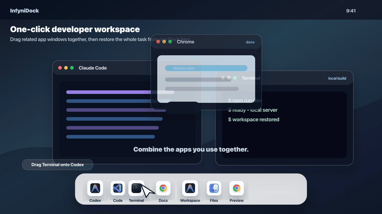 InfyniDock workspace layout being restored